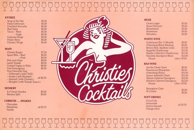 Christies Cocktails - First Menu