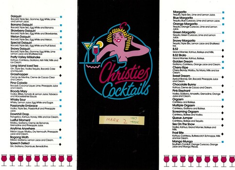 Christies Cocktail Menu 2