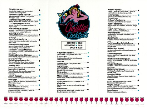 Christies Cocktail Menu 2 Reverse