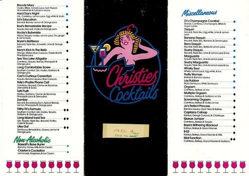 Christie's Cocktails Menu 4  