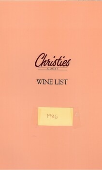 Christies Wine List Cover 1986