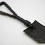 Folding spade  with a short shaft and triangular handle that unfolds from the blade and is locked when opened  with a screw.