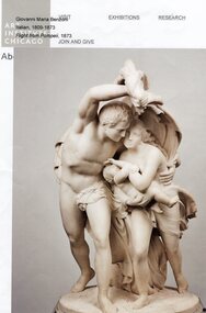 Work on paper - Coloured photo of marble statue, Flight From Pompeii