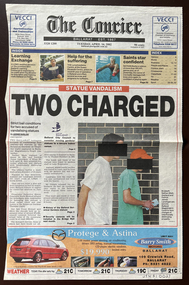 Work on paper - Statue Vandalism, 3 newspaper articles from the Courier, October 2022