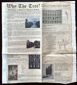 Work on paper - History of Ballarat's Botanical Gardens, Celebrating the Sesquicentenary.  Why the Tree? Courier newspaper, 3 December 2007, 3 December 2007