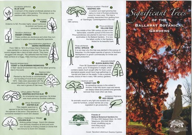 Work on paper - Significant Trees of the Ballarat Botanical Gardens, List and Map, c 2018