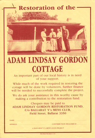 Work on paper - Adam Lindsay Gordon Cottage, Restoration, 1989