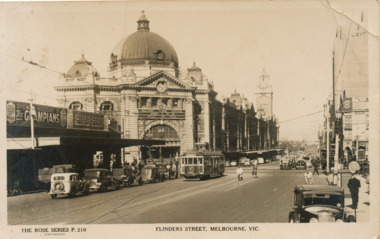 Photograph - Digital image, Rose Postcard - Flinders Street, Melbourne, Vic