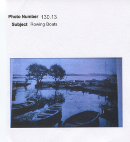 Work on paper - Rowing Boats at Lake Wendouree, Ballarat, Boats Moored at Lake Wendouree
