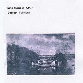 Work on paper - Fairyland at Lake Wendouree, Ballarat, Going through Fairyland in a Boat