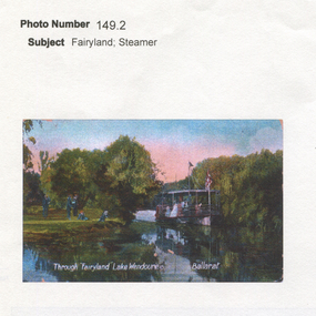 Work on paper - A Steamer in Fairyland, Lake Wendouree, Ballarat, Boating Through Fairyland