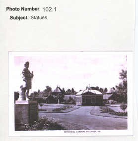 Work on paper - Statue Pavilion and the Wallace Statue in the Foreground, Ballarat Botanical Gardens, Victoria