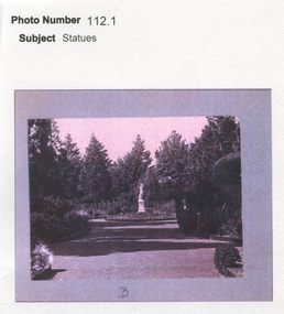Work on paper - View to the Statue, Mercury, Ballarat Botanical Gardens, Victoria