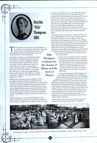 Work on paper - Tilly Thompson. Research and Talk by Roy D Mosman. FBBG, Robert Clark Centre, 24/2/2000, The Life and Work of Tilly Thomson with Supporting Documents