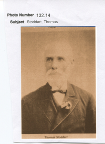 Work on paper - Thomas Stoddart: point summary by John Garner, Thomas Stoddart: donator of Carrera Statues