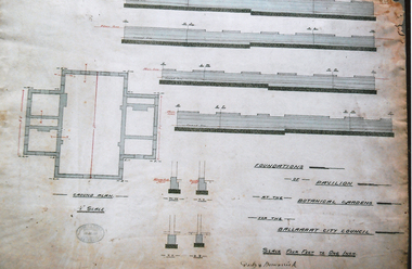 Photograph - Digital image - jpg, Plan of Foundations for Gardens Pavilion, Ballaarat