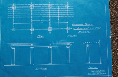 Photograph - Digital image - jpg, Blueprint for pergola at the Ballarat Botanical Gardens