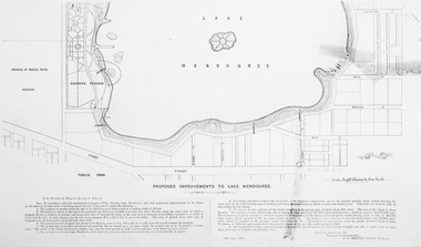 Plan - Photocopy on paper, Proposed Improvements to Lake Wendouree, 22 April 1873