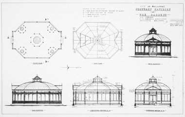 Plan, J.B Vernon et al, City of Ballaarat Statuary Pavilion at the Gardens, September 1970