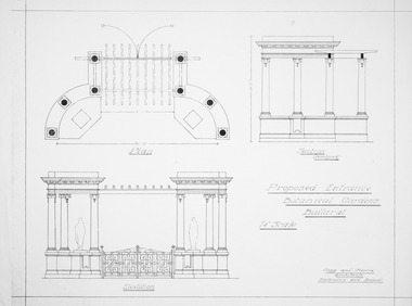 Plan - Proposed Entrance to Gardens; Clegg and Morris Architects, Melbourne and Ballarat