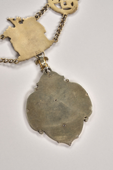 Reverse view of medallion / drop of the Shire of Strathfieldsaye mayoral chain. 