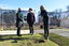 It’s official: Member for Bendigo East Jacinta Allan turns a sod at the site of the Botanic Gardens new hub last Friday. Joined by mayor Cr Jennifer Alden and president of Friends of Bendigo Botanic Gardens Anne Bridley. Photo: KATIE MARTIN