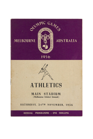 Programme, Wilke and Co Ltd, Olympic Games Melbourne Australia 1956 : Athletics, Main Stadium (Melbourne Cricket Ground), Friday, 23rd November, 1956