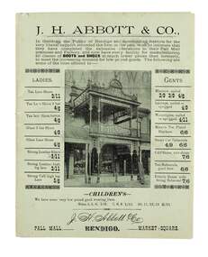 Flyer, Bolton Brothers Printers, J.H. Abbott & Co, c 1880