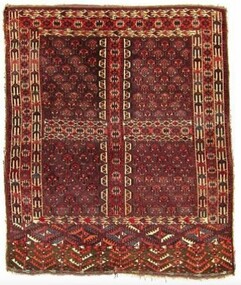 Textile - Yomut Turkmen Islamic Rug, c 1880