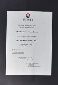 Album - Collections of memorabilia from Alec and Helen Sandner's time as Mayor and Mayoress of the City of Greater Bendigo, 2012