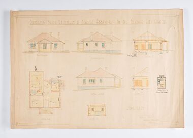 Work on paper - Architectural Drawing, City of Bendigo, Proposed Brick Residence at Bendigo Abbatoirs (sic) for the Bendigo City Council, Not dated