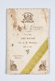 Memorabilia - Event Program, City of Bendigo, Mayor Dinner, 1902