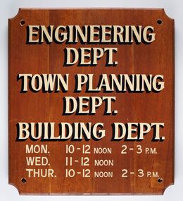 Sign - Municipal Departments Opening Times