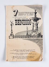 Booklet, J. W. H Publications, 7 Routes. Sightseeing in and around Bendigo, c 1950