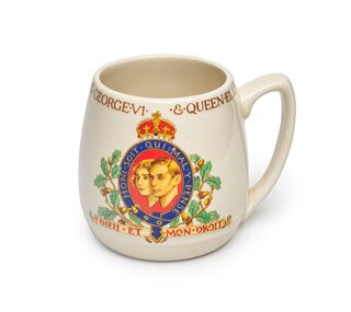 Souvenir - Mug, Burleigh Pottery, Coronation of King George VI & Queen Elizabeth, 1937