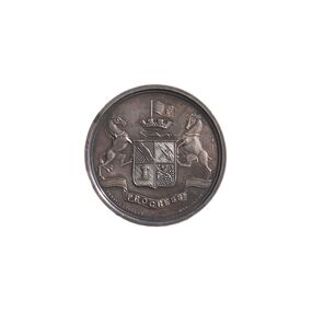 Round silver medal. Obverse side with Bendigo Coat of Arms