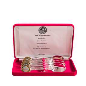 Memorabilia - Two sets of six spoons, 0145.1; c.1991. 0145.2; c. 1987