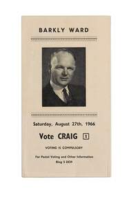 Ephemera - Council election advertising pamplets, Alec Craig, 1966