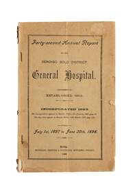 Financial record - Annual report, Bendigo Hospital, Bendigo Gold District General Hospital, 1898