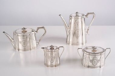 Domestic object - Silver tea set, Martin, Hall & Co (Richard Martin & Ebenezer Hall), 1876