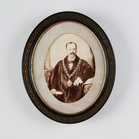 Photograph - Framed portrait of Councillor Harry Marks, Mayor City of Sandhurst 1896 - 97, Bartlett Bros, c 1896