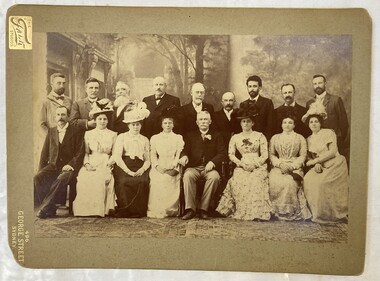 Photograph - Group portrait of Mayor and Mayoress McGowan, Cr's and wives, Town Clerk William Honeybone, and Sir John Quick and Lady Catherine Quick, Falk Studios, 1899