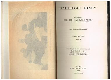 Book, Edward Arnold, Gallipoli diary vol.2, 1920