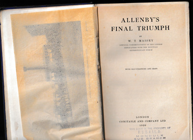 Book, Constable, Allenby's final triumph, 1920