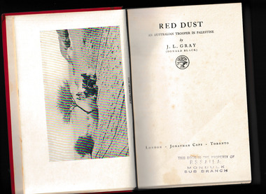 Book, J.L Gray (Donald Black), Red dust, an Australian trooper in Palestine, 1931