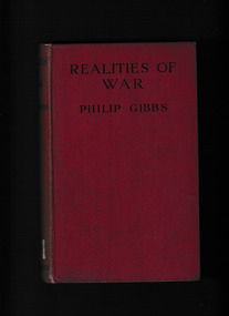 Book, Heinemann, Realities of War, 1920