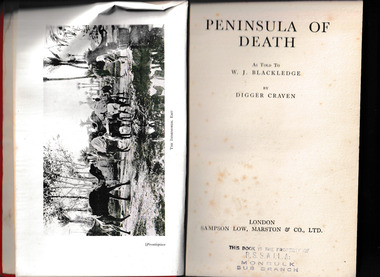 Book, W.J. Blackledge  et al, Peninsula of death, 1937?