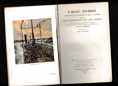 Book, Karl Neureuther, U-boat stories : narratives of German U-boat sailors, 1931