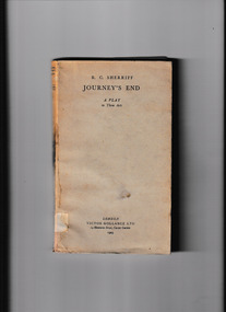 Book, R. C. Sherriff, Journey's end : a play in three acts, 1929
