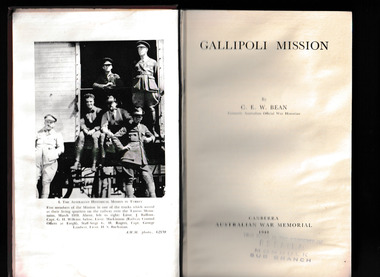 Book, Australian War Memorial, Gallipoli mission, 1948